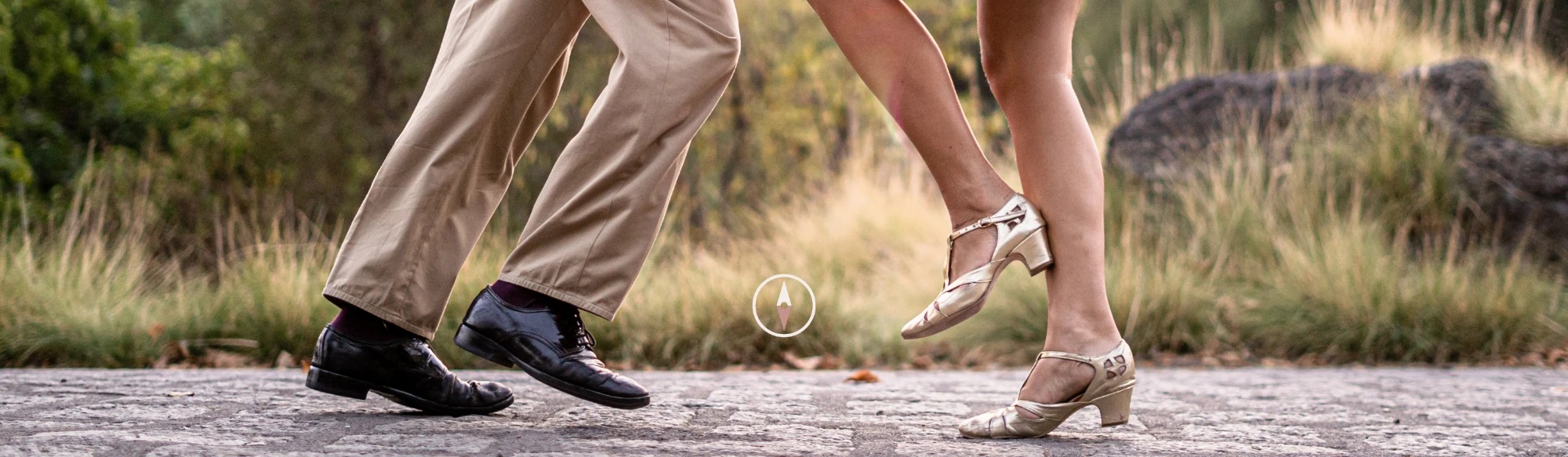 Two people in motion together